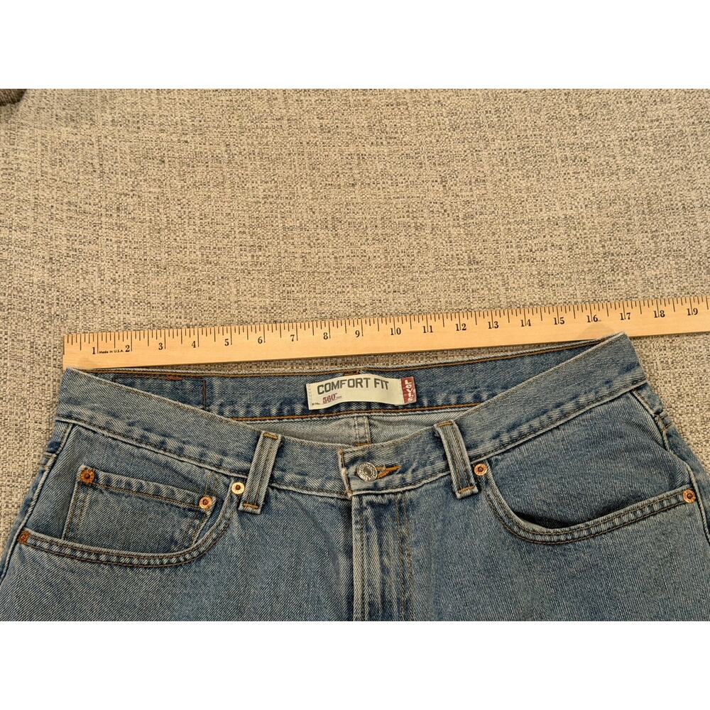 Levi's 560 jeans Mens Blue Comfort Fit Relaxed Tapered Light Denim Y2K 34x30 - Picture 8 of 12